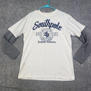 Vintage Southpole Y2K Skater Grunge Layer Long Sleeve Thermal Tee Sz L Hang Tag